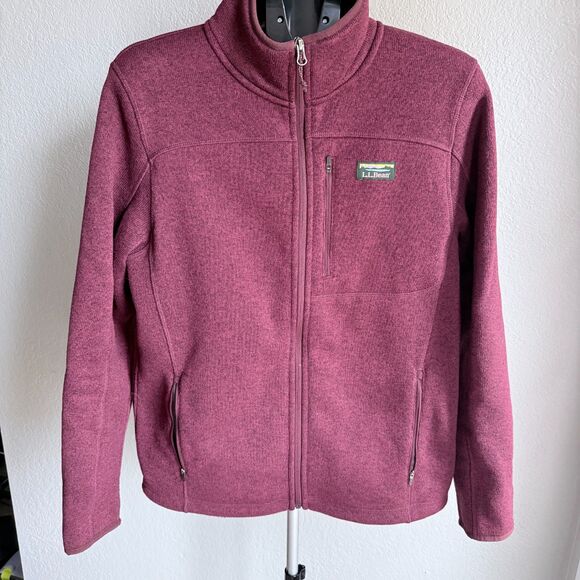 L. L. Bean Mens Heavyweight Long Sleeve Zip Up Fleece Jacket Sweater Size M - Picture 2 of 6
